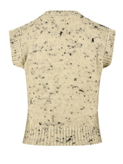 Maglia a gilet con scollo a V profondo SOLOTRE Donna - Butter