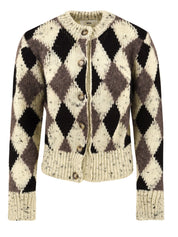 Cardigan a rombi SOLOTRE Donna - Butter