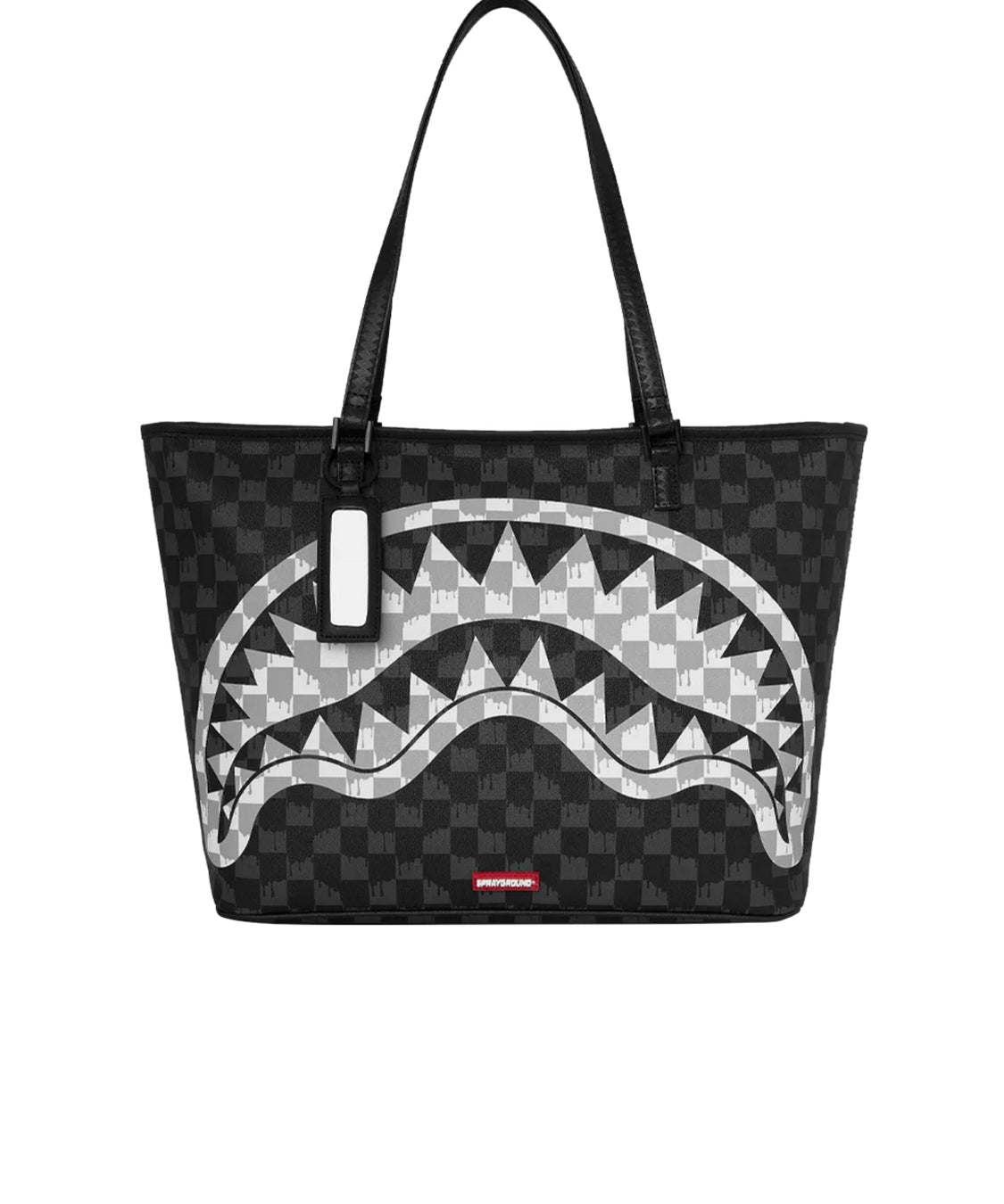 Borsa Black And White Drip Check Shark SPRAYGROUND Unisex - Nero
