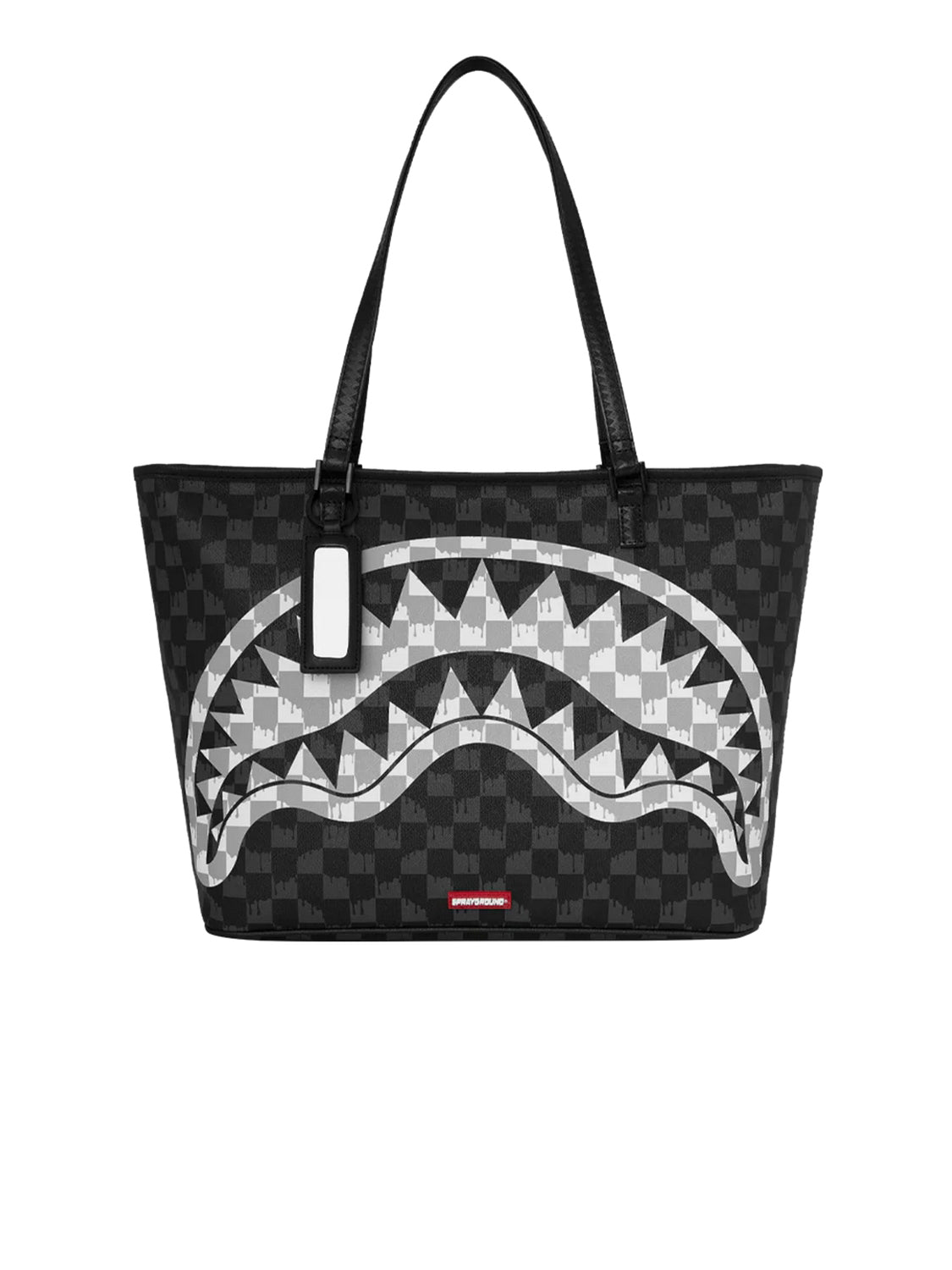 Borsa Black And White Drip Check Shark SPRAYGROUND Unisex - Nero