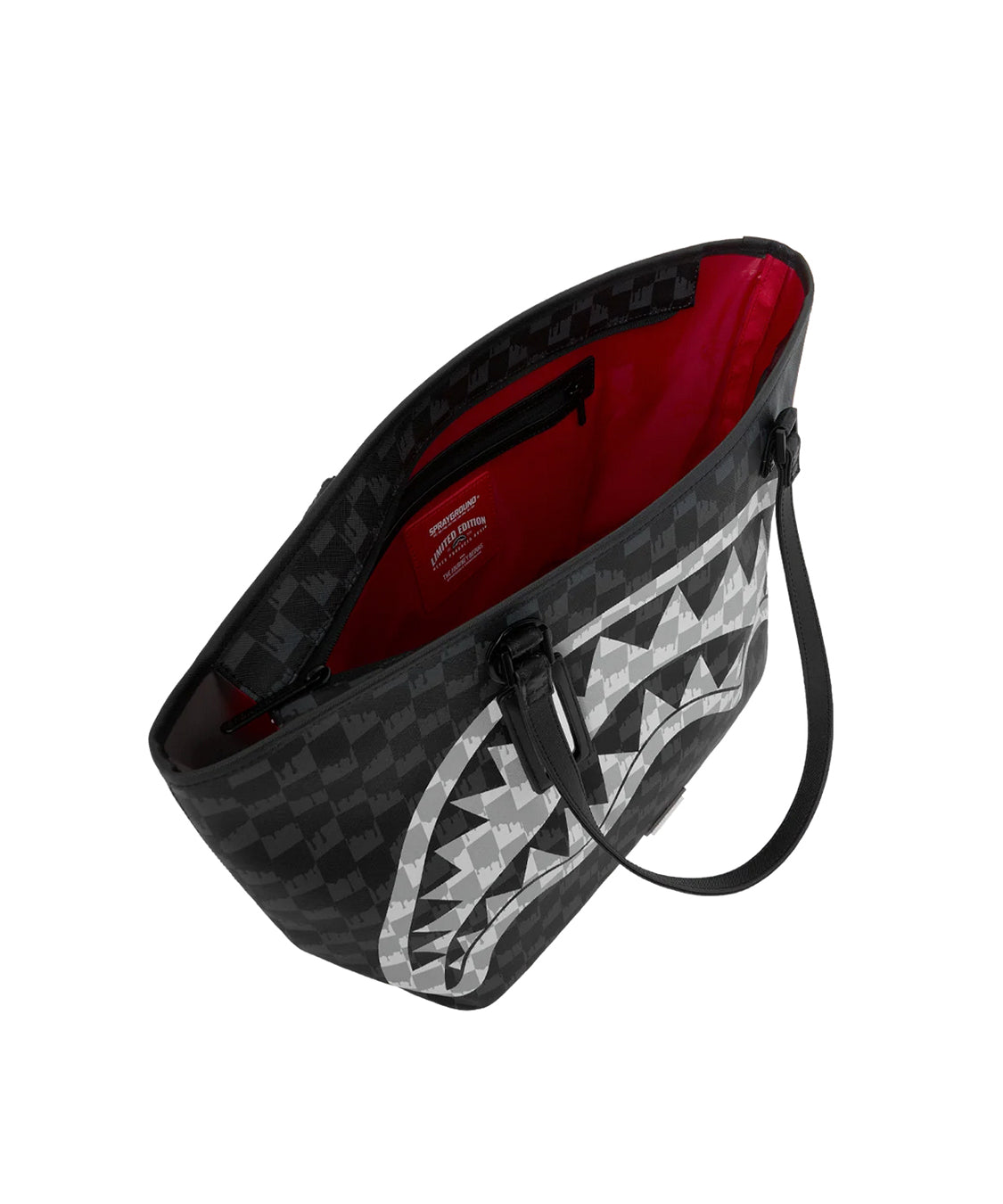 Borsa Black And White Drip Check Shark SPRAYGROUND Unisex - Nero