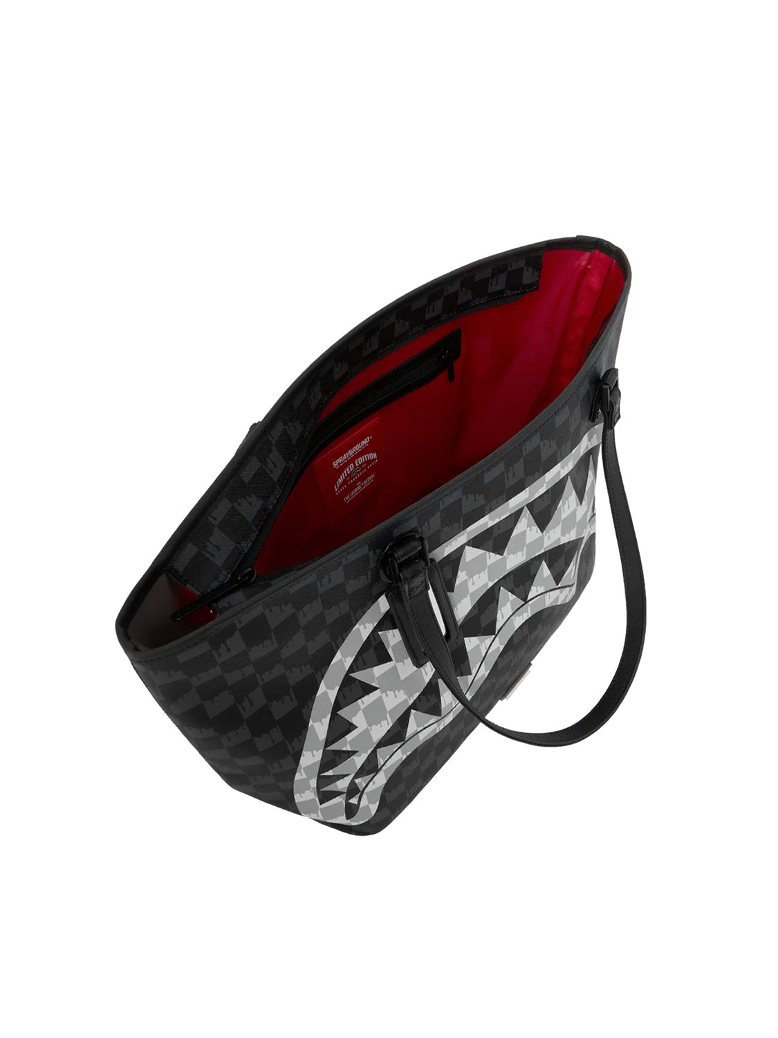 Borsa Black And White Drip Check Shark SPRAYGROUND Unisex - Nero