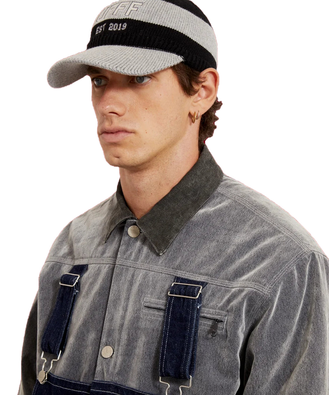 Cappello Striped Knitted SSSTUFFF Unisex - Grigio