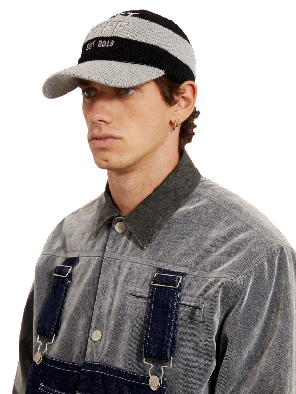 Cappello Striped Knitted SSSTUFFF Unisex - Grigio