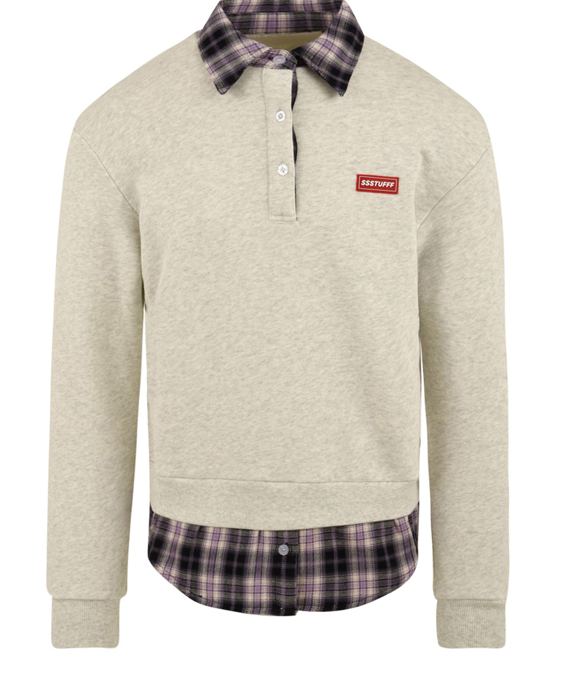 Felpa Layered Shirt Crewneck SSSTUFFF Uomo - Rosa