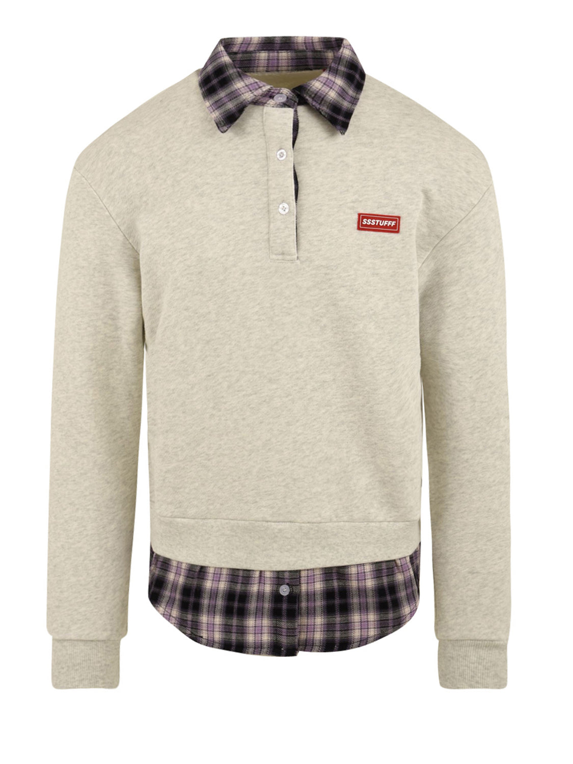 Felpa Layered Shirt Crewneck SSSTUFFF Uomo - Rosa