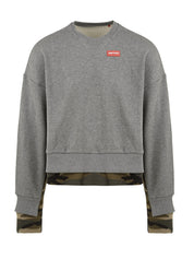 Felpa Layered Waffle Camo Crewneck SSSTUFFF Uomo - Grigio