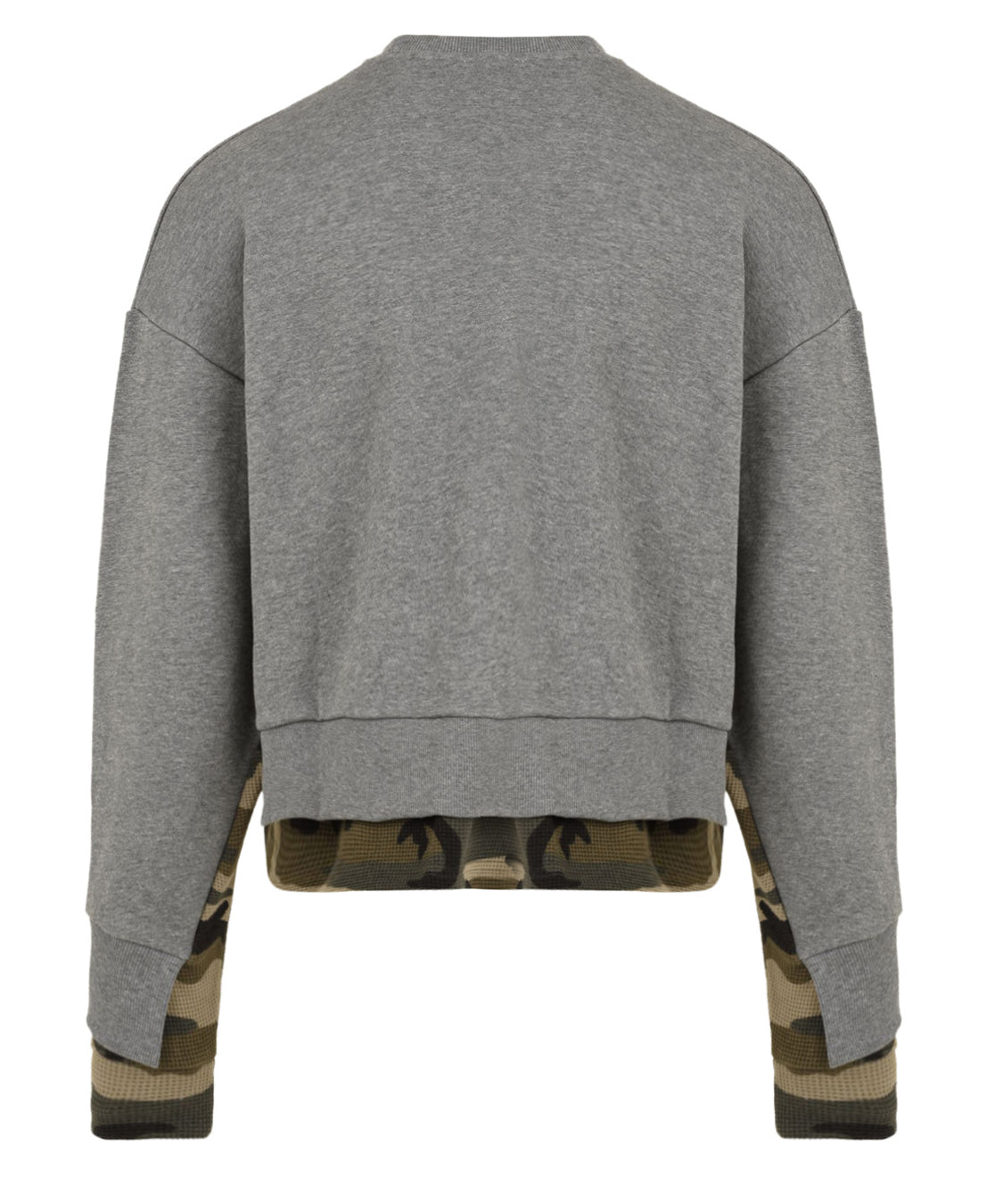 Felpa Layered Waffle Camo Crewneck SSSTUFFF Uomo - Grigio