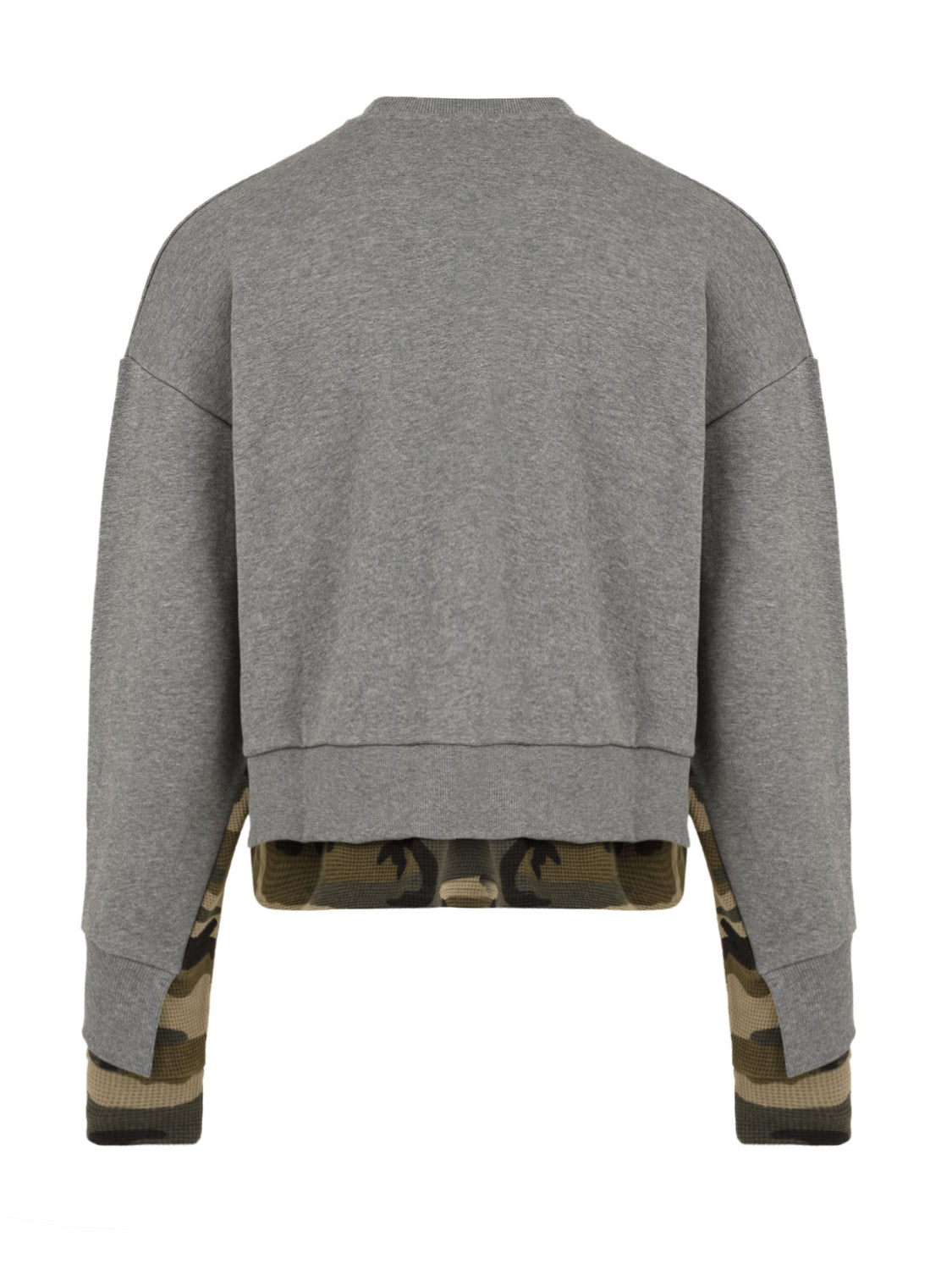 Felpa Layered Waffle Camo Crewneck SSSTUFFF Uomo - Grigio