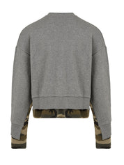 Felpa Layered Waffle Camo Crewneck SSSTUFFF Uomo - Grigio