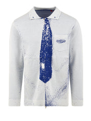 Felpa con zip Tie SSSTUFFF Uomo - Blue