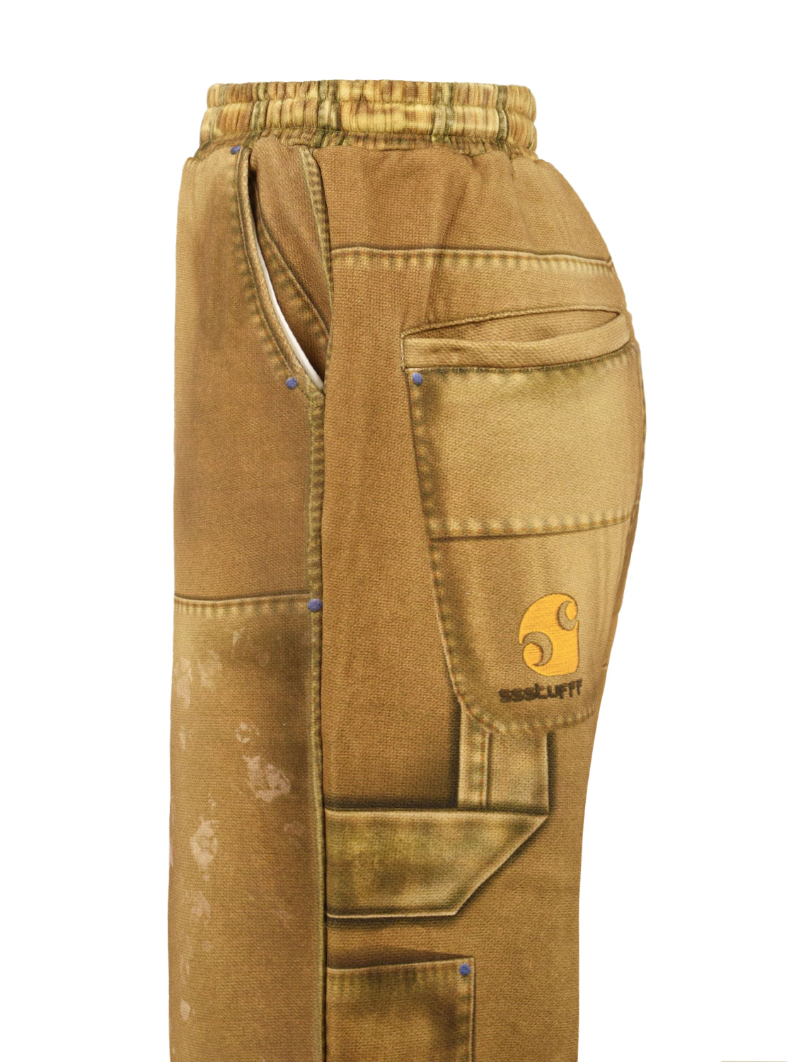 Pantalone Trompe L'Oeil Printed Double Knee SSSTUFFF Uomo - Beige