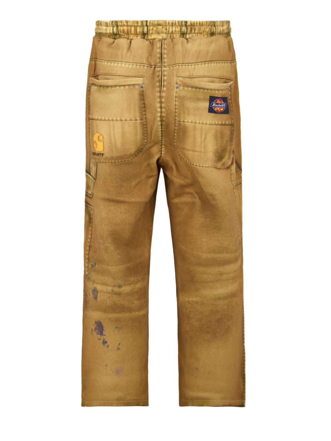 Pantalone Trompe L'Oeil Printed Double Knee SSSTUFFF Uomo - Beige