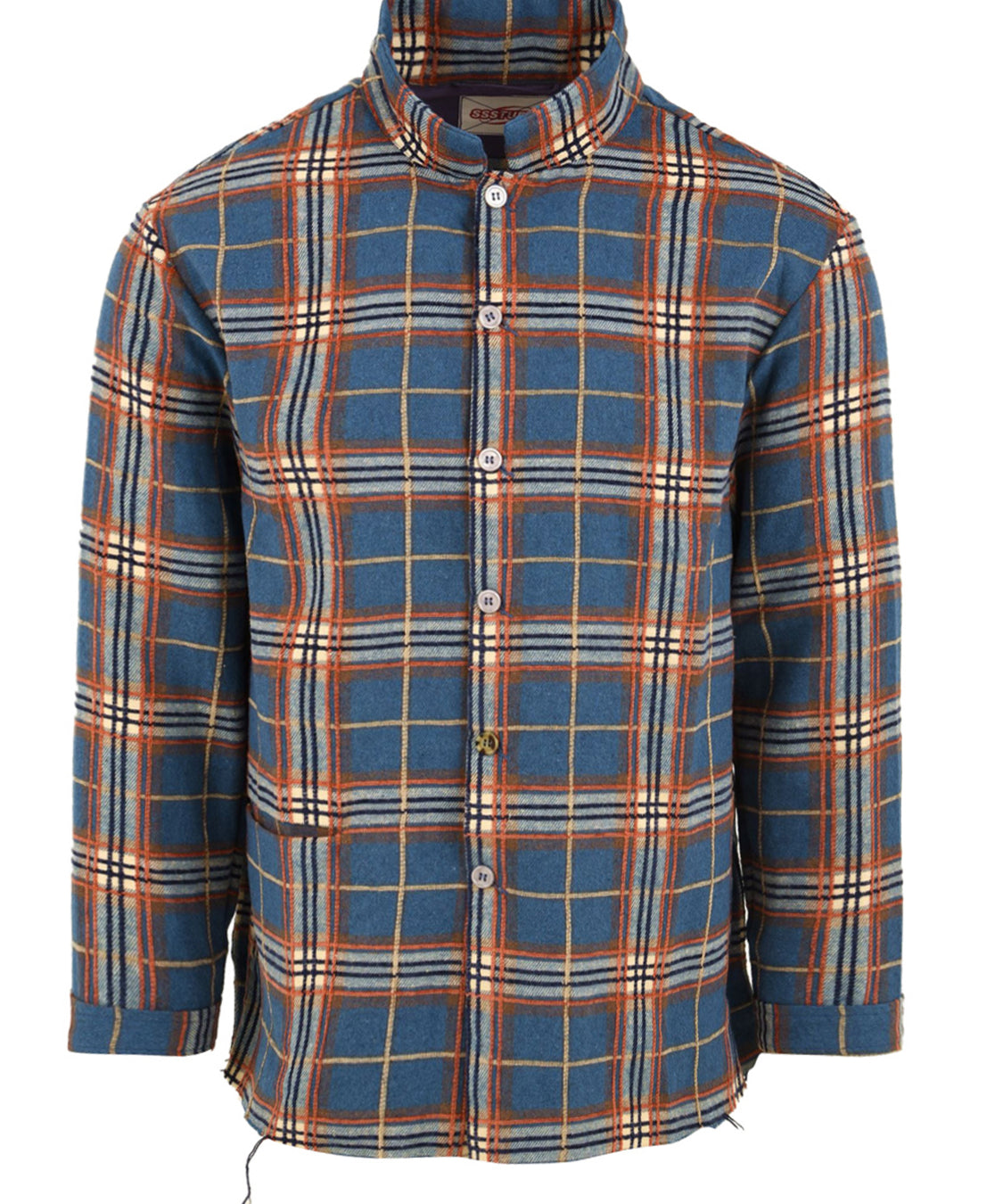 Camicia Raw Edge Plaid SSSTUFFF Uomo - Blue