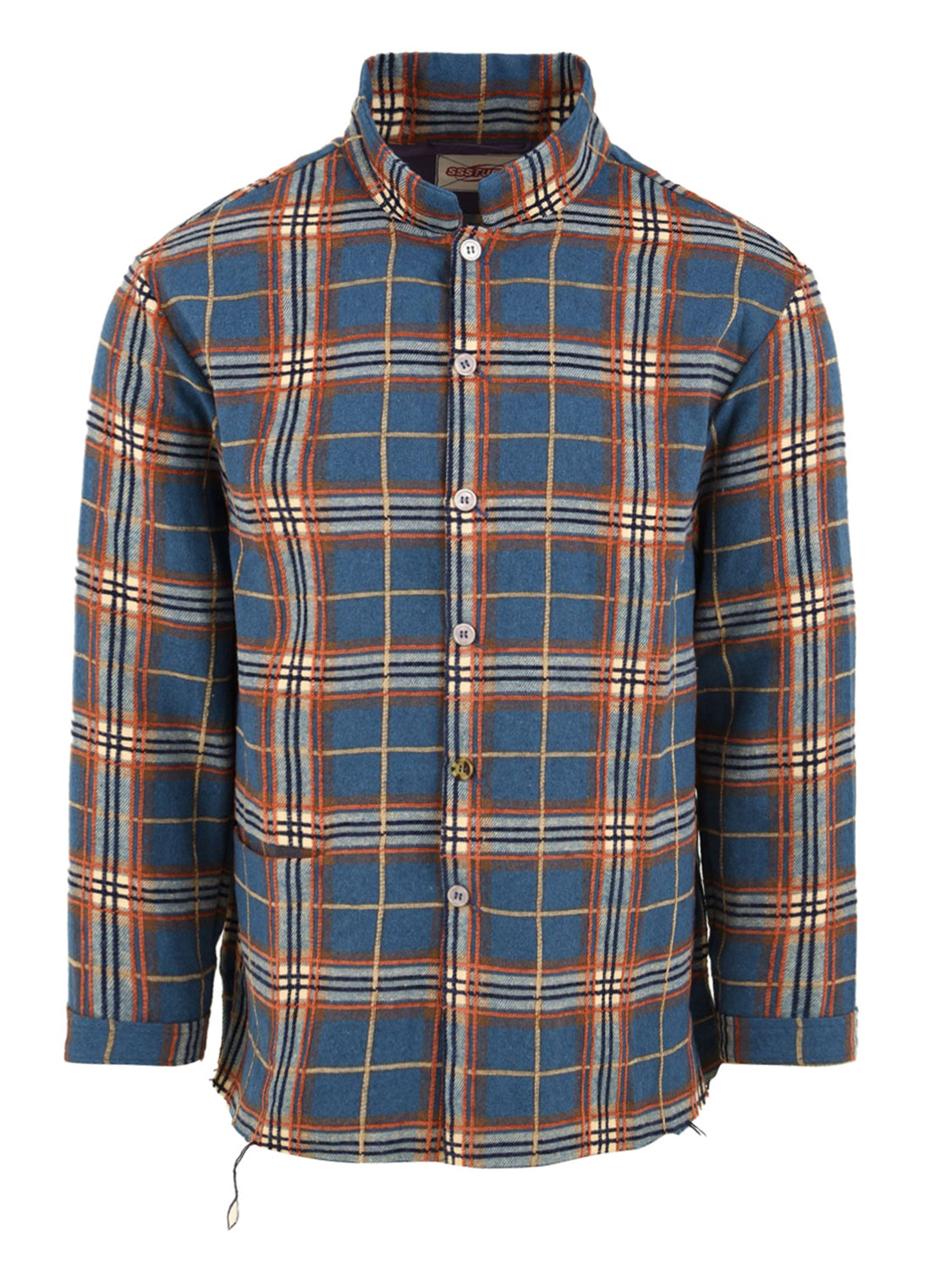 Camicia Raw Edge Plaid SSSTUFFF Uomo - Blue