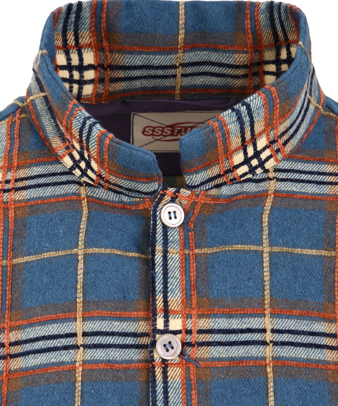 Camicia Raw Edge Plaid SSSTUFFF Uomo - Blue