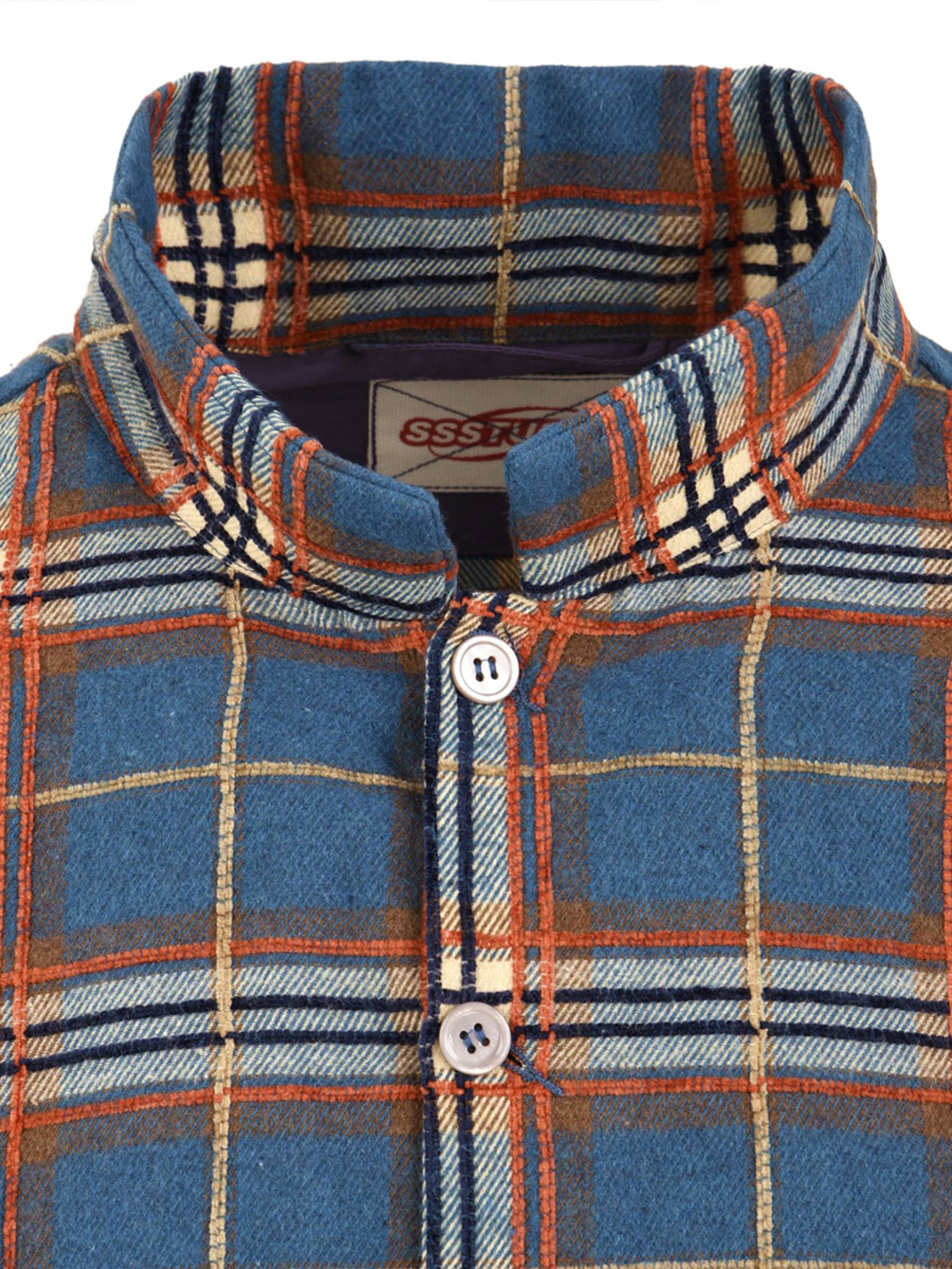 Camicia Raw Edge Plaid SSSTUFFF Uomo - Blue