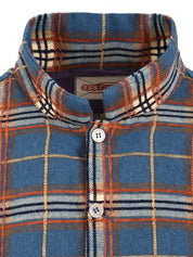 Camicia Raw Edge Plaid SSSTUFFF Uomo - Blue