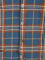 Camicia Raw Edge Plaid SSSTUFFF Uomo - Blue