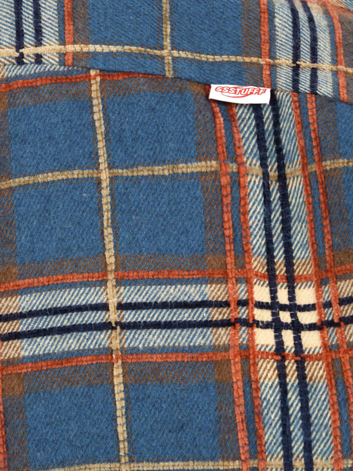Camicia Raw Edge Plaid SSSTUFFF Uomo - Blue