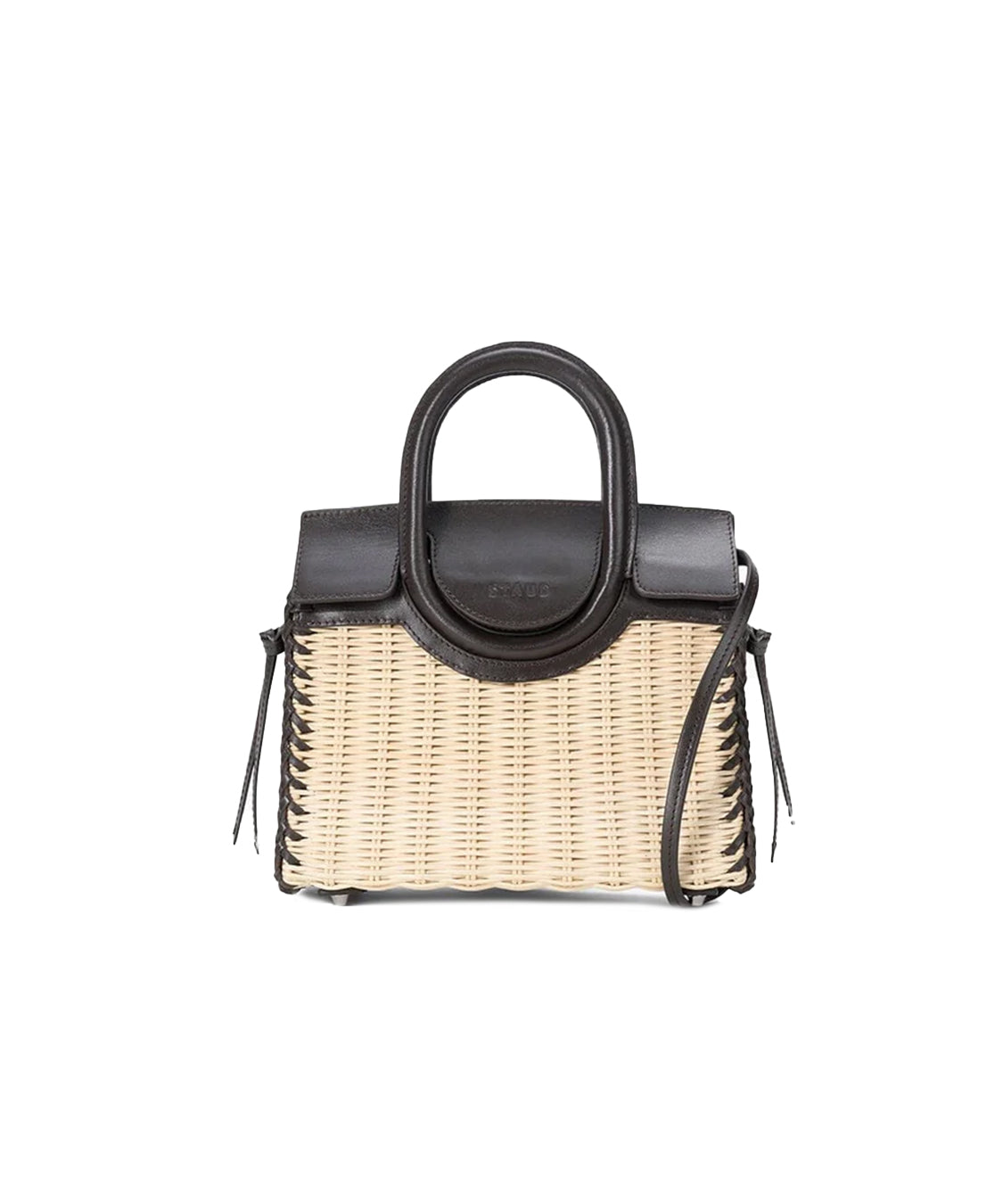 Borsa a mano con tracolla Maude Mini Wicker Carryall STAUD Donna - Marrone
