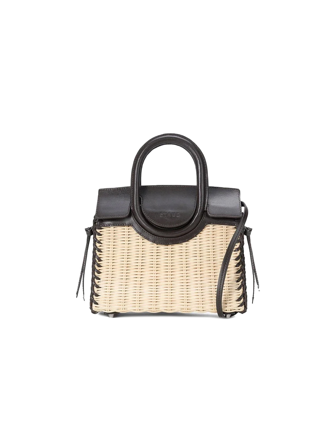 Borsa a mano con tracolla Maude Mini Wicker Carryall STAUD Donna - Marrone