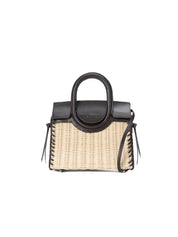 Borsa a mano con tracolla Maude Mini Wicker Carryall STAUD Donna - Marrone