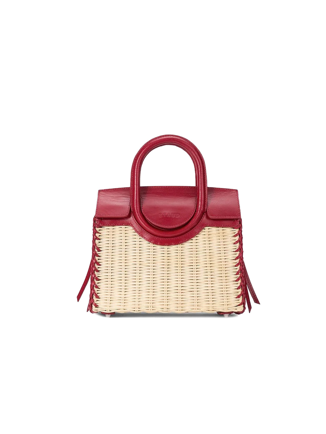 Borsa a mano con tracolla Maude Mini Wicker Carryall STAUD Donna - Rosso