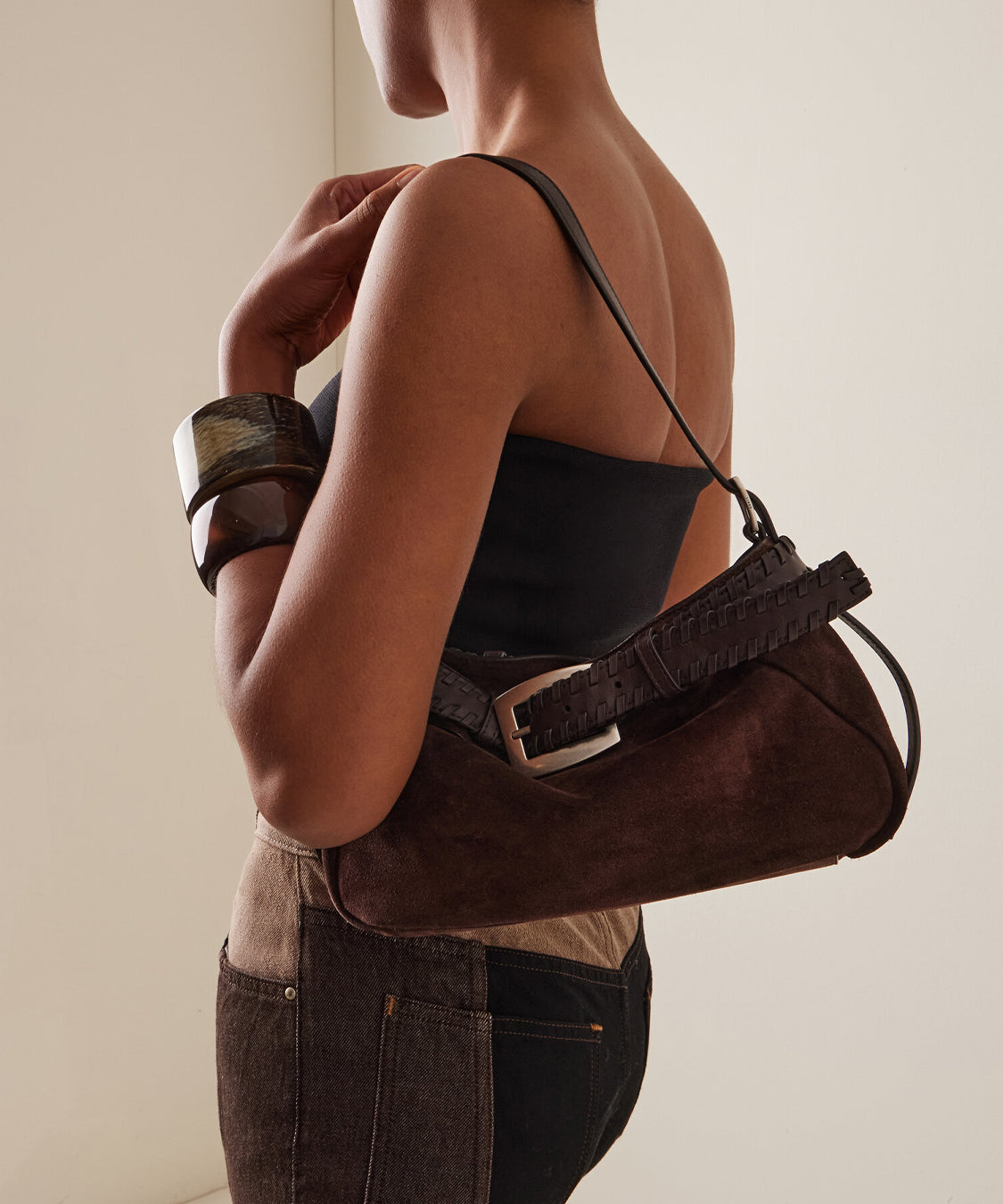 Borsa a spalla Brooklyn STAUD Donna - Marrone