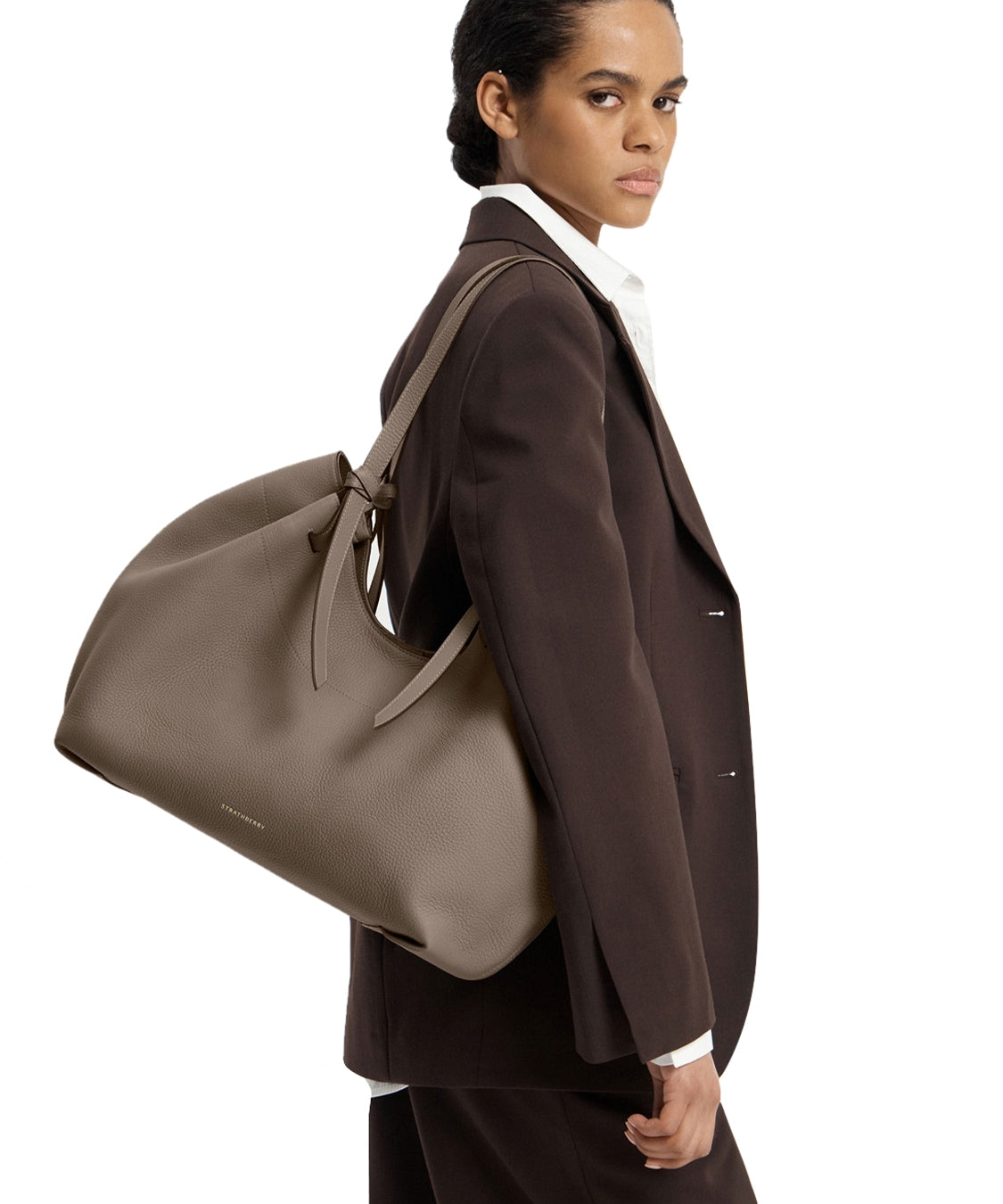 Borsa a spalla Barra Tote Grain STRATHBERRY Donna - Grigio