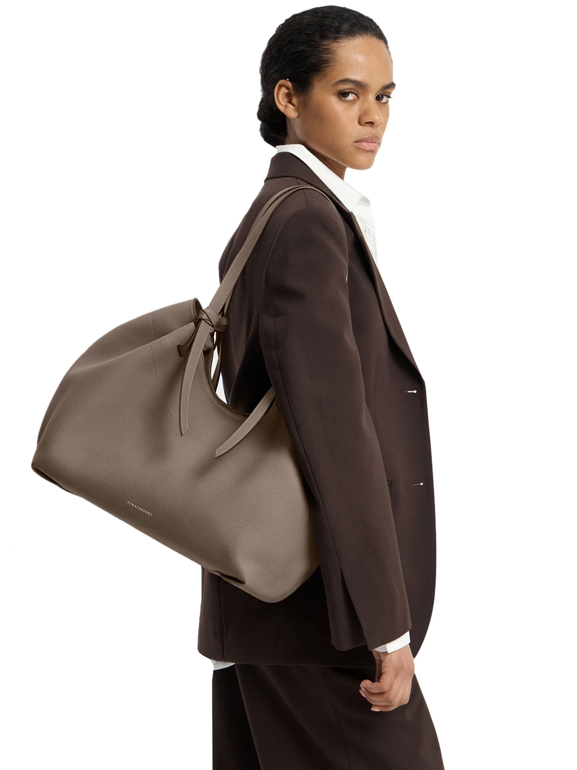 Borsa a spalla Barra Tote Grain STRATHBERRY Donna - Grigio