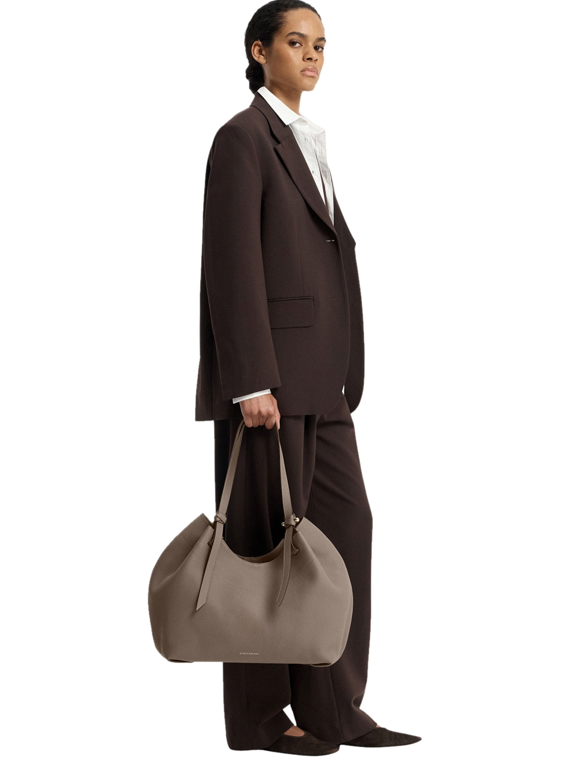 Borsa a spalla Barra Tote Grain STRATHBERRY Donna - Grigio