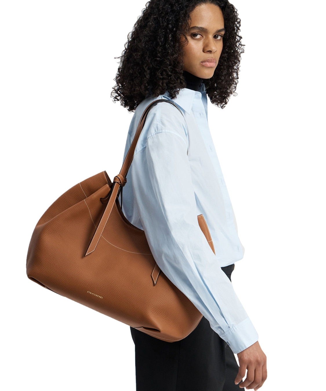 Borsa a spalla Barra Tote Grain STRATHBERRY Donna - Marrone