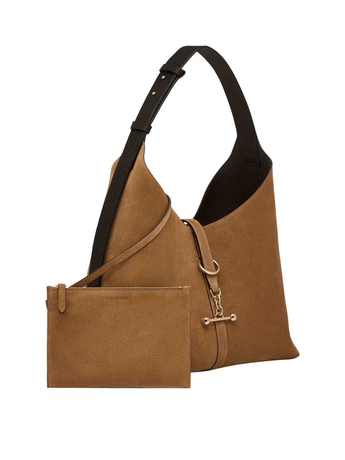 Borsa a spalla Kite Hobo Maxi Suede Bi STRATHBERRY Donna - Toffee/Espresso