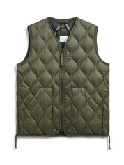 Gilet Military V Neck W-Zip Down TAION Unisex - Verde