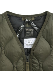 Gilet Military V Neck W-Zip Down TAION Unisex - Verde