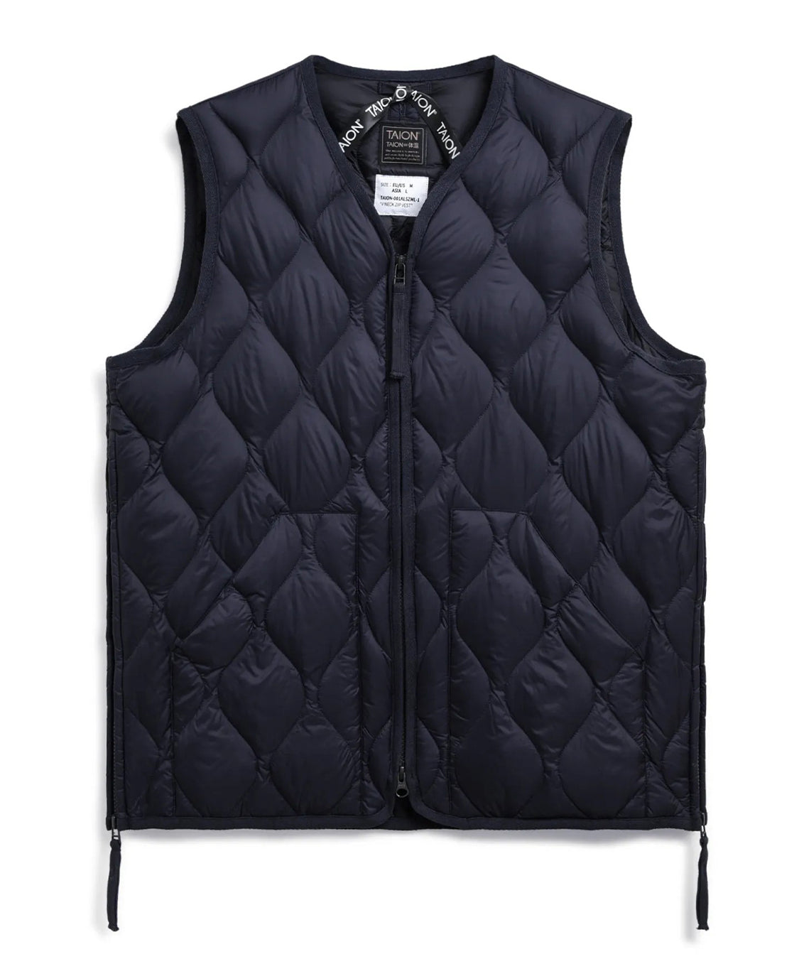 Gilet Military V Neck W-Zip Down TAION Unisex - Blue
