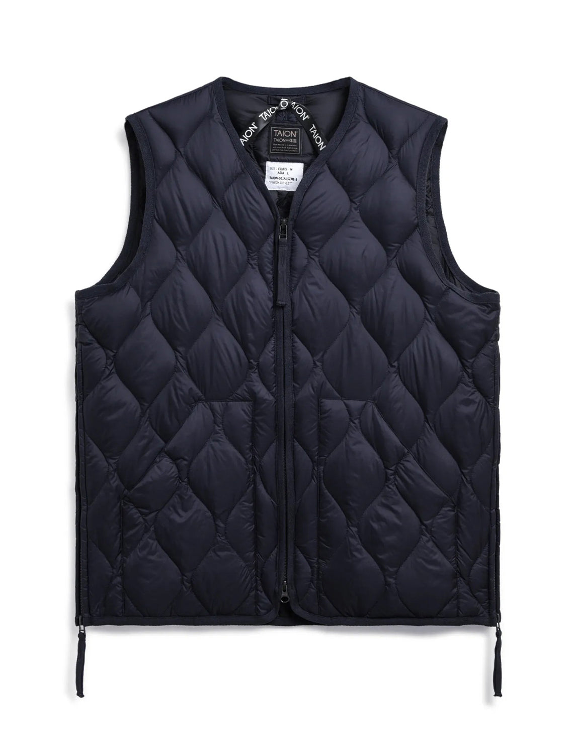 Gilet Military V Neck W-Zip Down TAION Unisex - Blue