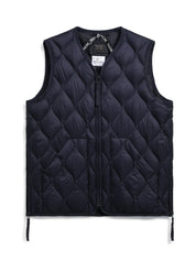 Gilet Military V Neck W-Zip Down TAION Unisex - Blue