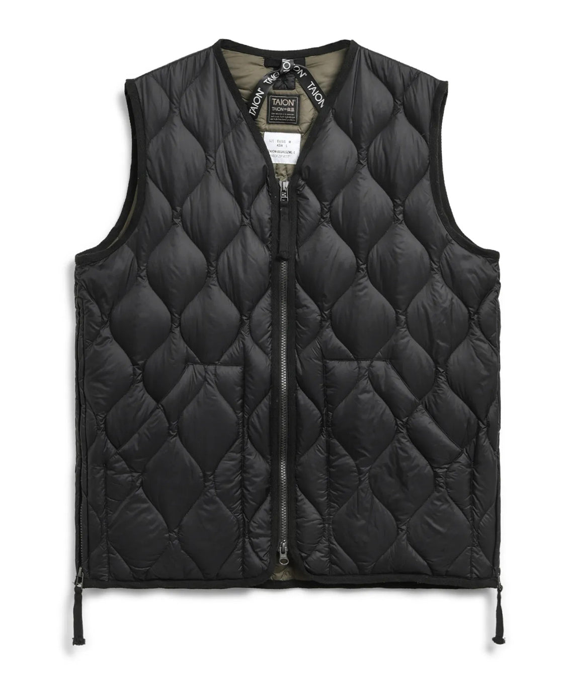 Gilet Military V Neck W-Zip Down TAION Unisex - Nero