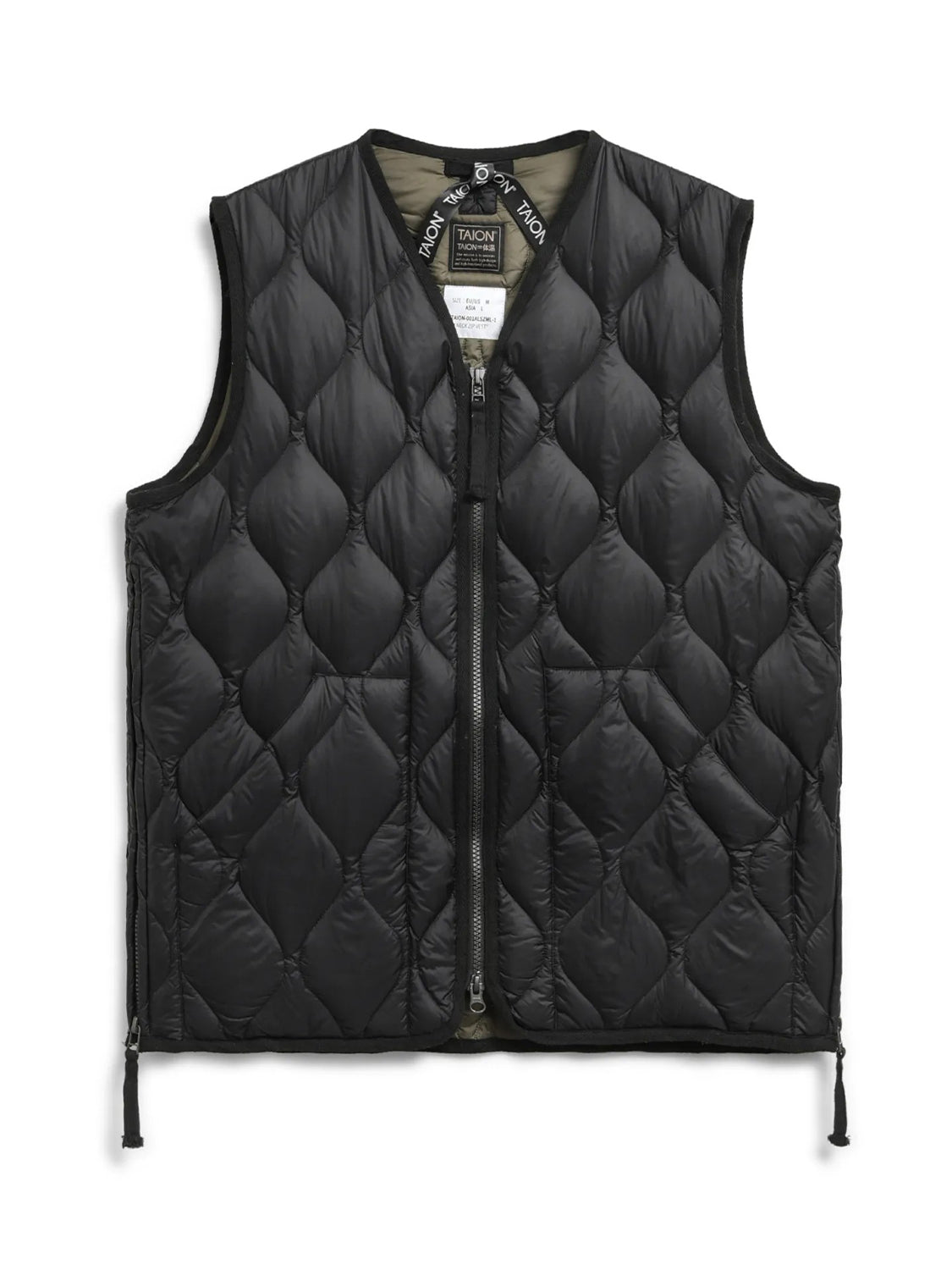 Gilet Military V Neck W-Zip Down TAION Unisex - Nero