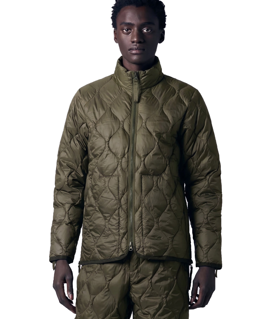 Giubbotto Military Hi Neck W-Zip Down TAION Unisex - Verde