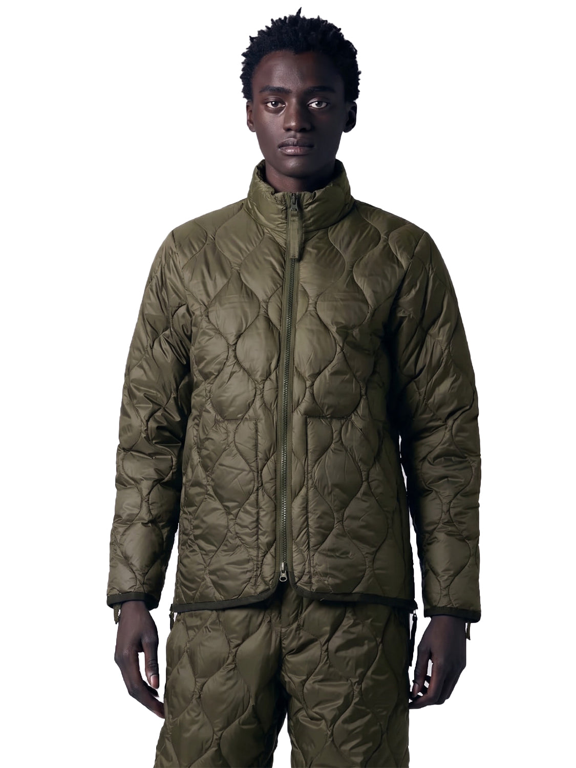 Giubbotto Military Hi Neck W-Zip Down TAION Unisex - Verde