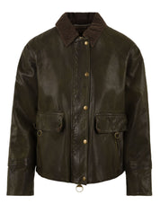 Giubbotto Glamis Vegt grainy leather THE JACKIE LEATHERS Donna - Verde