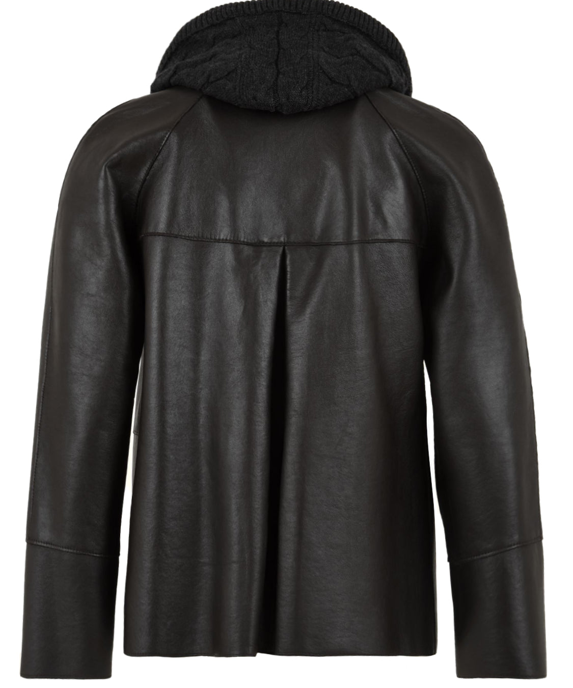 Giubbotto Sun con davantino in maglia staccabile con cappuccio THE JACKIE LEATHERS Donna - Marrone