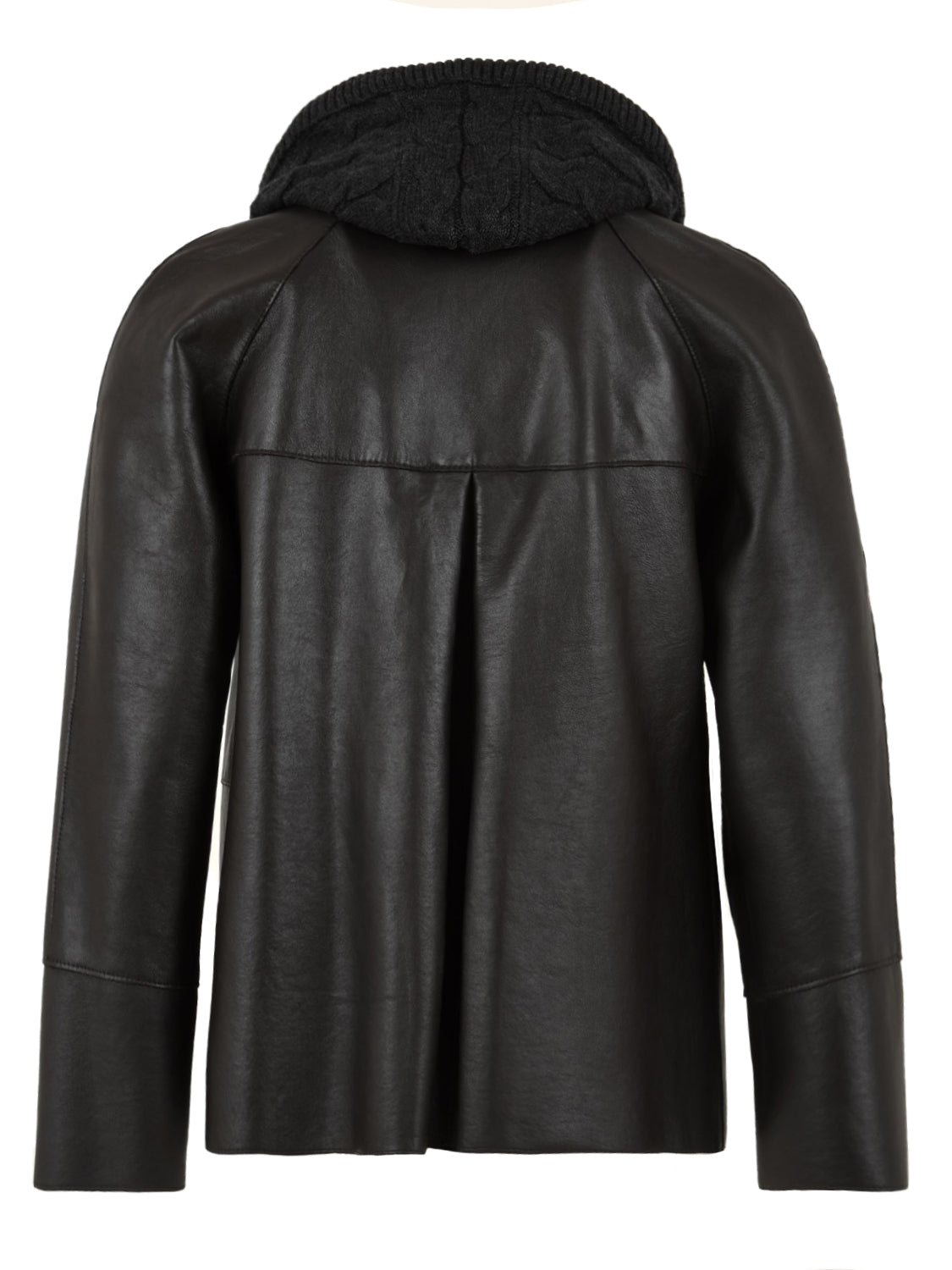Giubbotto Sun con davantino in maglia staccabile con cappuccio THE JACKIE LEATHERS Donna - Marrone