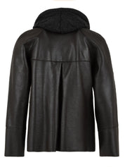 Giubbotto Sun con davantino in maglia staccabile con cappuccio THE JACKIE LEATHERS Donna - Marrone