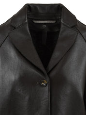 Giubbotto Sun con davantino in maglia staccabile con cappuccio THE JACKIE LEATHERS Donna - Marrone