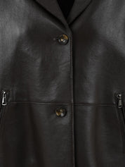 Giubbotto Sun con davantino in maglia staccabile con cappuccio THE JACKIE LEATHERS Donna - Marrone