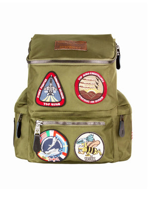 Zaino con patch TOP GUN Unisex - Verde